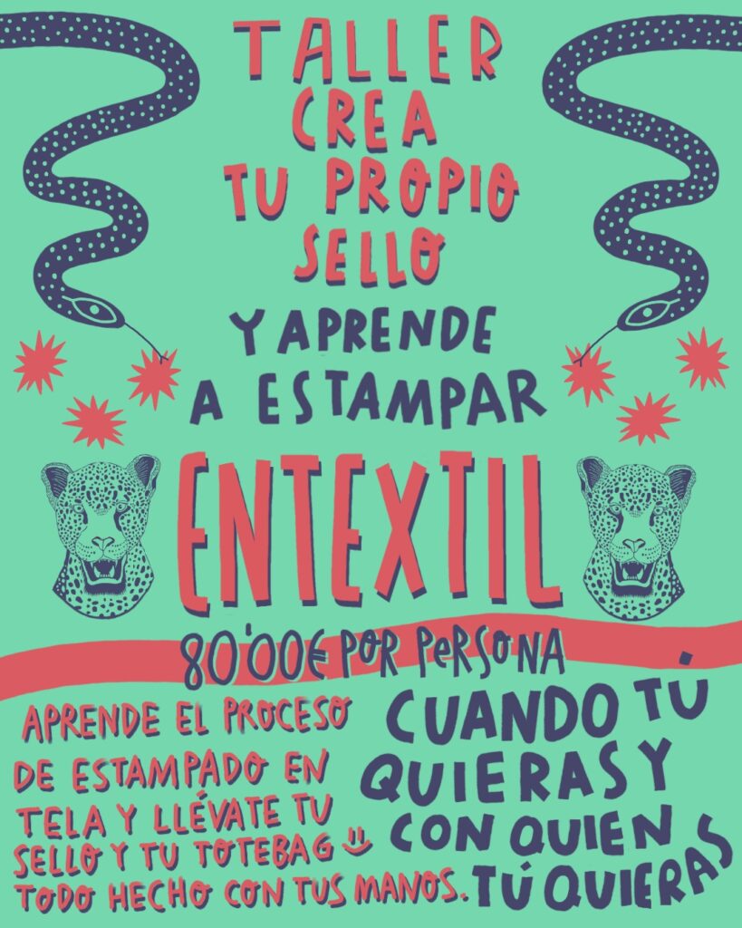⋮Crea tu propio sello y aprende a estampar en TELA | INDIVIDUAL o en grupo | 80,00€ ⋮